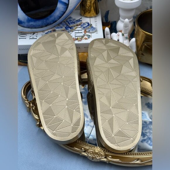 🆕 KURT GEIGER LONDON 🧿 NWOB Meena Eagle Gold Crystal Studded Slide, Sz US 7.5 - Picture 11 of 12